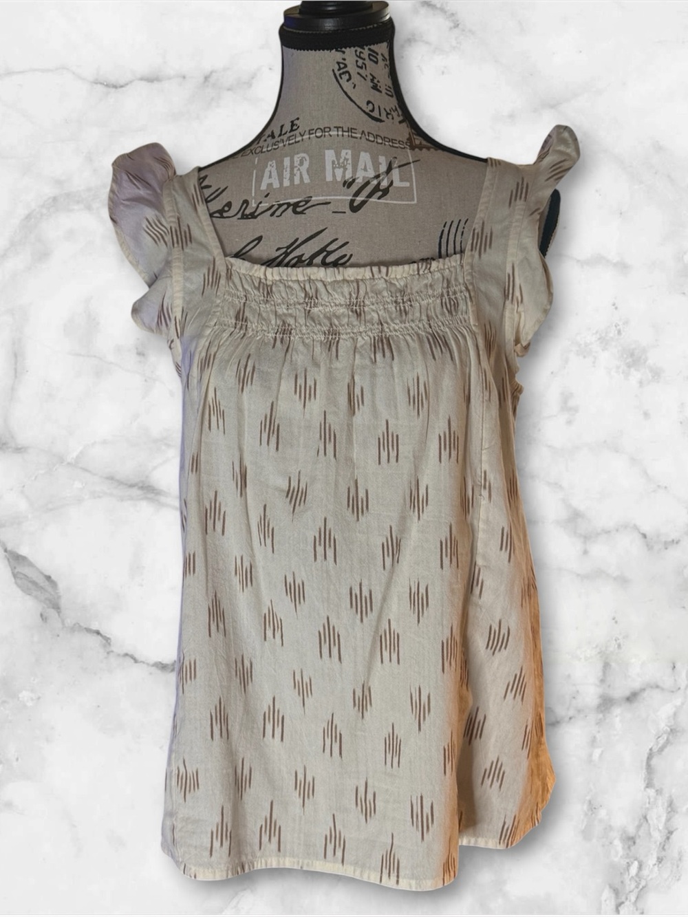 Madewell Smocked Ruffle-Strap Tank Top